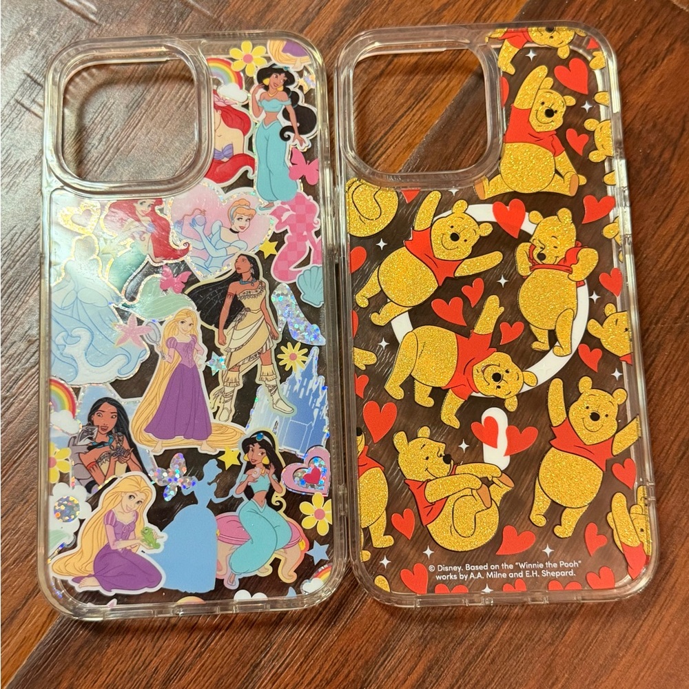 Disney Princess and Winnie the Pooh Heart iPhone 14 Pro Max Cases